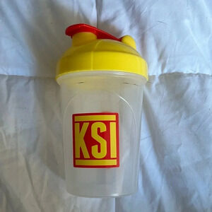 GFUEL energy formula plastic protein shaker sports bottle yellow and red